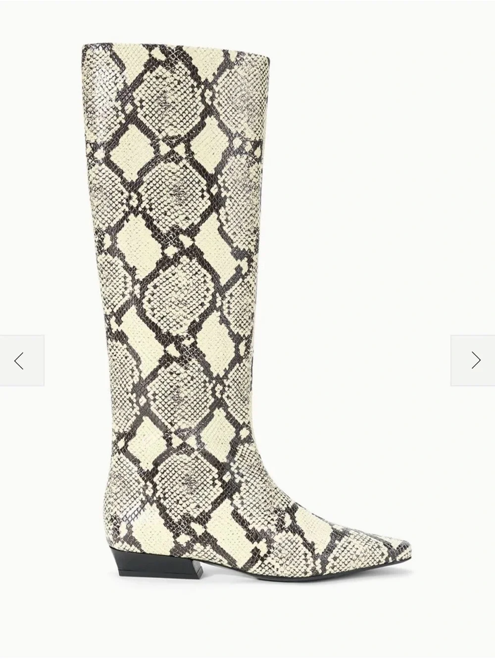 New Staud Wally White Snake Knee High Western Boots Size EU 39.5 US 9.5 $595